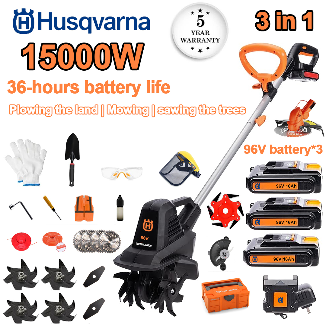 (výdrž batérie 36 hodín) 15 000 W pluh + 96 V lítiová batéria * 3 + rýchlonabíjačka * 1 + lopata * 1 + rovná hlava noža * 2 + pluhový kotúč * 4 + kotúčová píla * 4 + pílový kotúč zo zliatiny kotúč * 1 + rezacie lano * 1 + skrinka na náradie * 1 + rôzne príslušenstvo