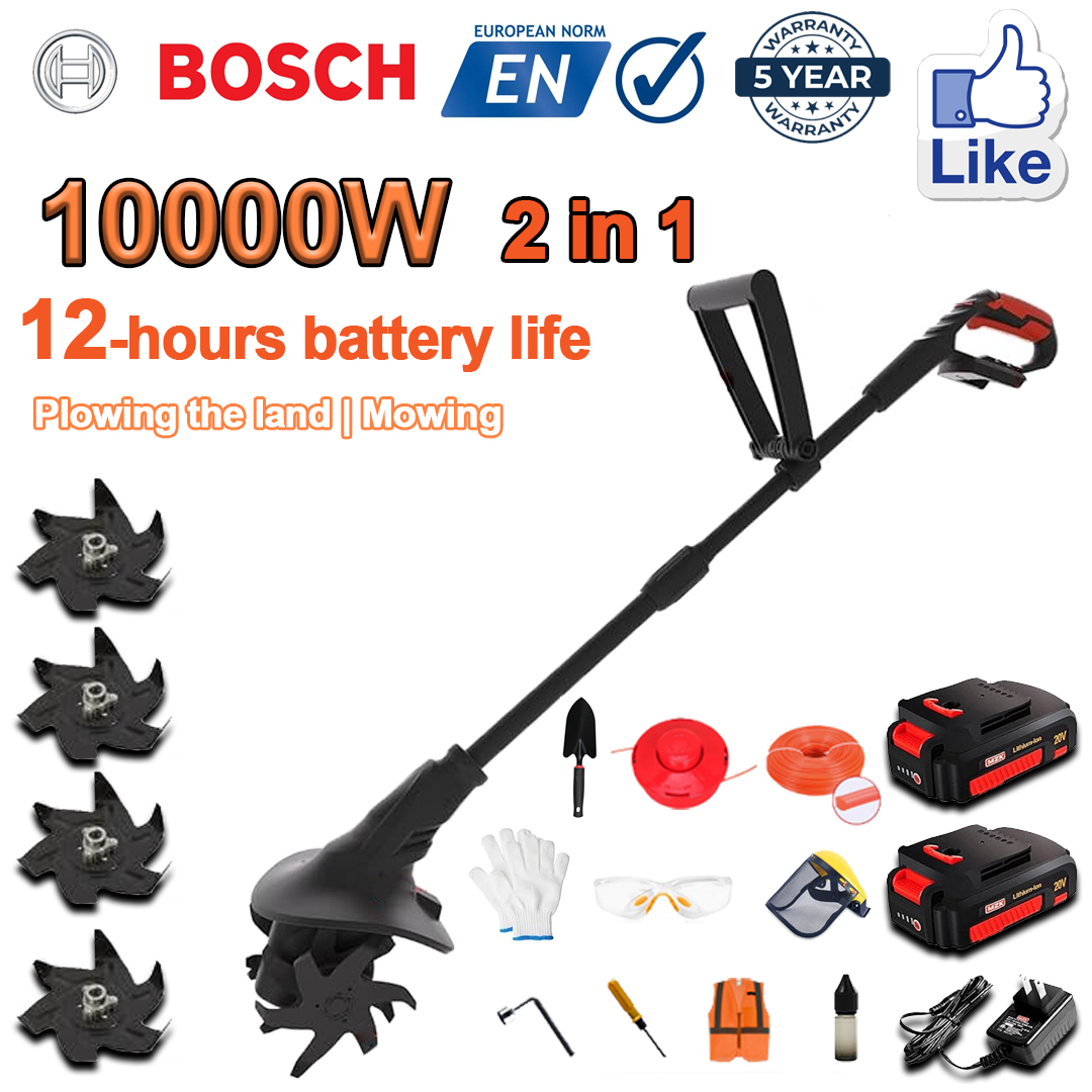 (Výdrž batérie 12 hodín) 10000W pluh + 96V lítiová batéria * 2 + rýchlonabíjačka * 1 + lopata * 1 + nôž pluhu * 4 + rezací nôž * 1 + rezacie lano * 1 + rôzne príslušenstvo